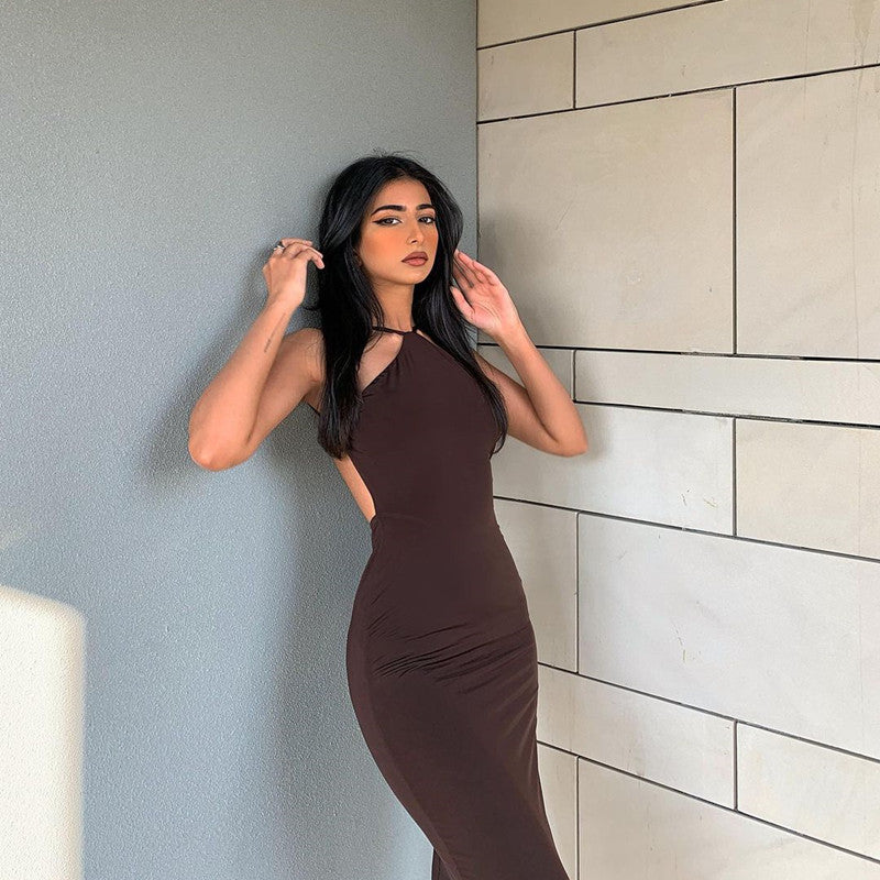 ROBE longue unie pour femme