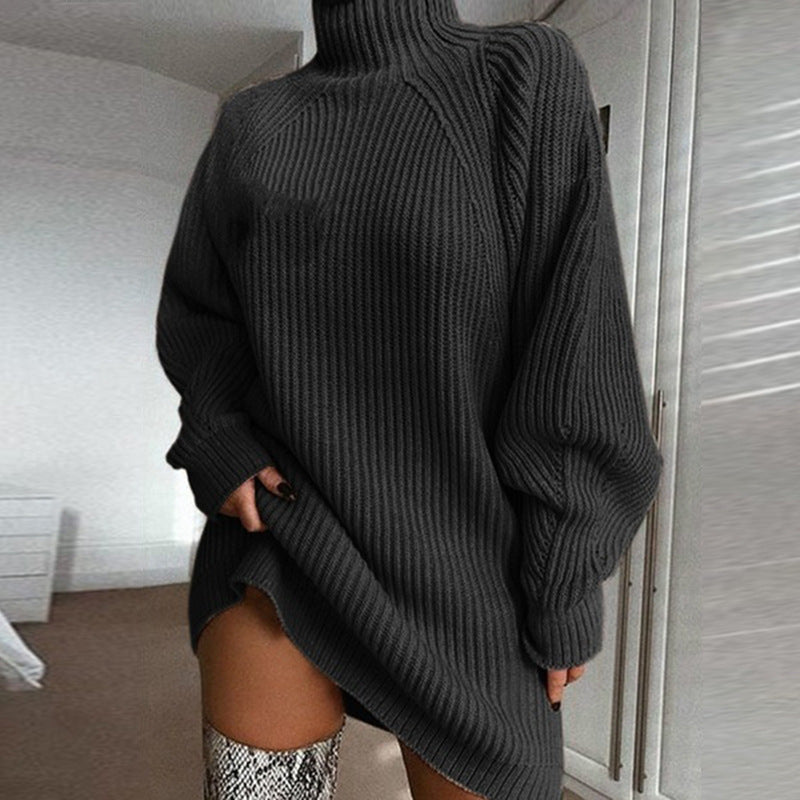 ROBE pull longue unie pour femme