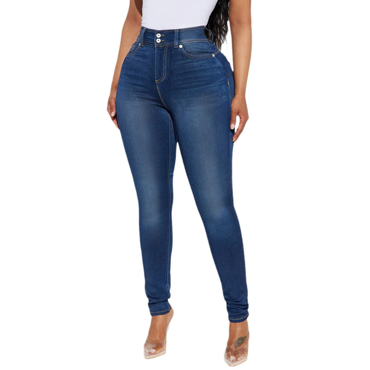 PANTALON crayon bleu foncé