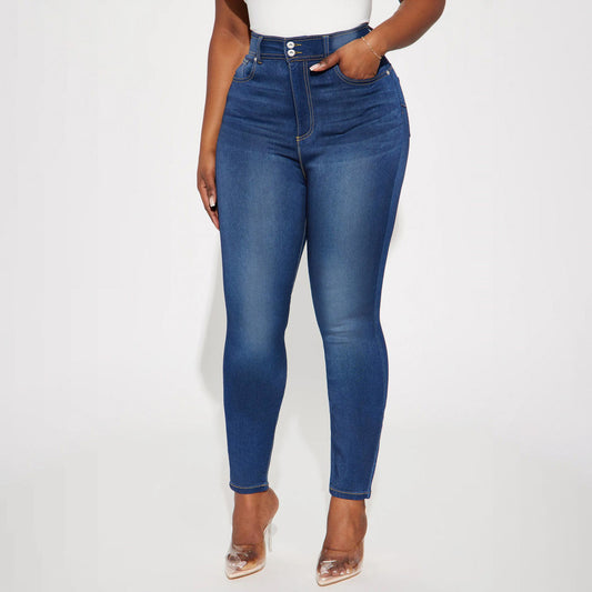 PANTALON crayon bleu foncé