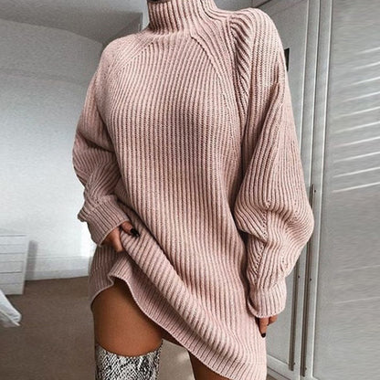 ROBE pull longue unie pour femme