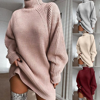 ROBE pull longue unie pour femme