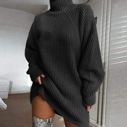 ROBE pull longue unie pour femme
