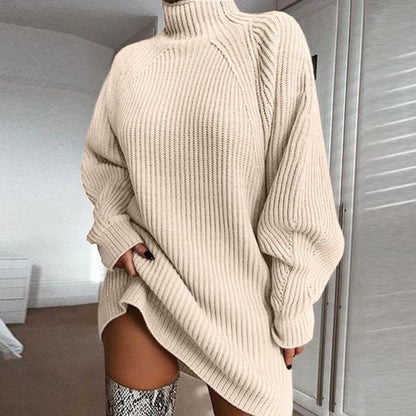 ROBE pull longue unie pour femme