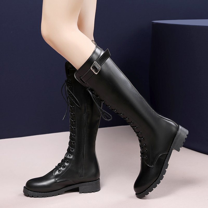 Bottes Martin Longues Femme à Bout Rond – Tendance