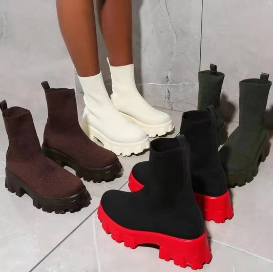Nouvelles Bottes Chaussettes Femme Grande Taille – Automne & Hiver