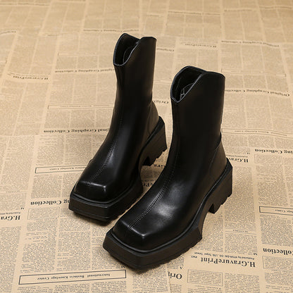 Bottines Femme à Plateforme Bout Carré