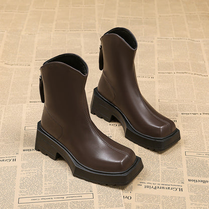 Bottines Femme à Plateforme Bout Carré