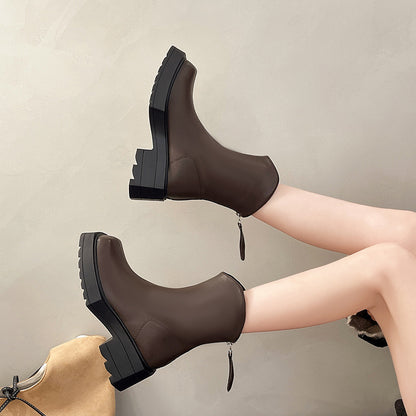Bottines Femme à Plateforme Bout Carré