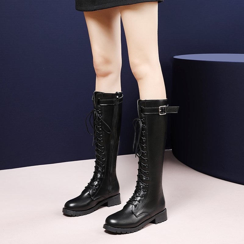 Bottes Martin Longues Femme à Bout Rond – Tendance