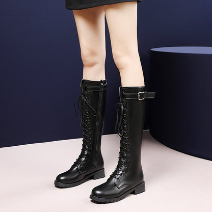 Bottes Martin Longues Femme à Bout Rond – Tendance