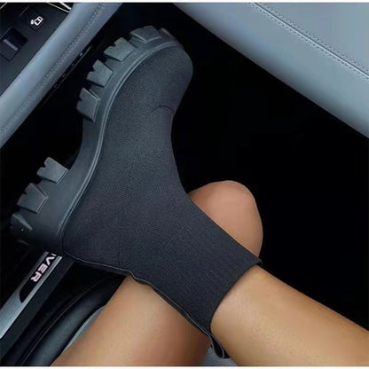 Nouvelles Bottes Chaussettes Femme Grande Taille – Automne & Hiver
