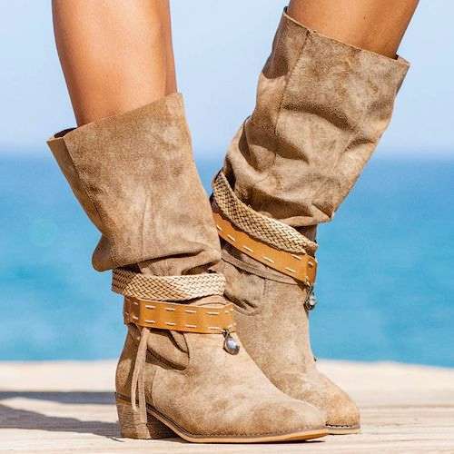 Bottines Mi-hautes Femme Grande Taille – Bout Pointu