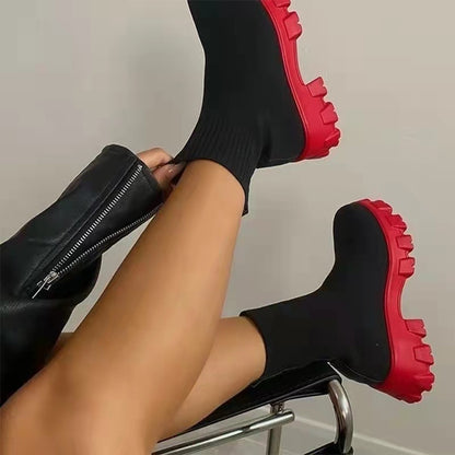 Nouvelles Bottes Chaussettes Femme Grande Taille – Automne & Hiver